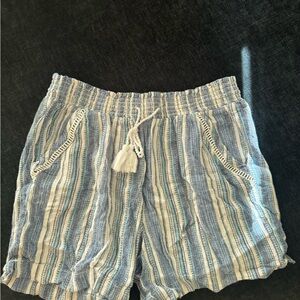 Briggs Striped Blue and White Women's Boho Shorts